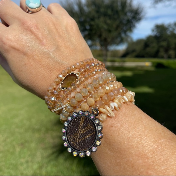 NWT! Boutique Handcrafted Upcycled Stackable Cross BLiNg Bracelet! 🤩 - Picture 4 of 6